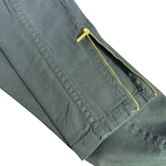 Michael Kors Black Gold Zipper Stretch Skinny Jeans Gold‎ Zip Ankle Women Size 4 - Picture 6 of 14